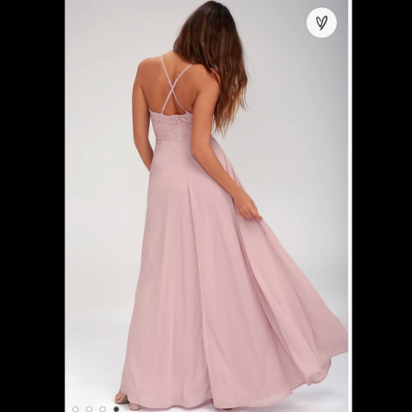 NWT LuLus Madalyn Dusty Lavender Lace Maxi Dress M - Picture 4 of 13